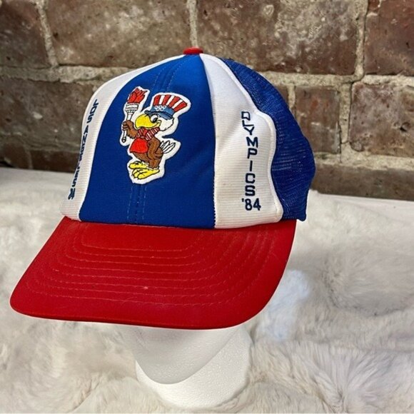 Vintage 1984 Summer Olympics Los Angeles Original Logo Hat In Red White & Blue - Picture 2 of 6
